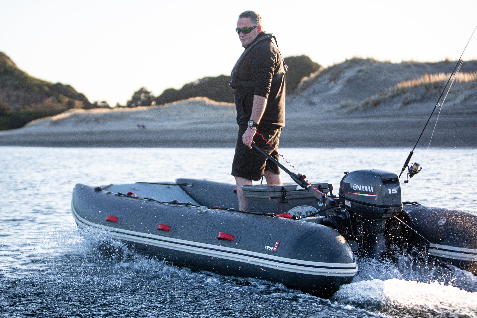 Standing up in a True Kit inflatable catamaran is easy - demonstration