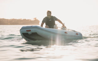 Thermo-Welded Seam Inflatable Boat - A man riding on his TrueKit Boat