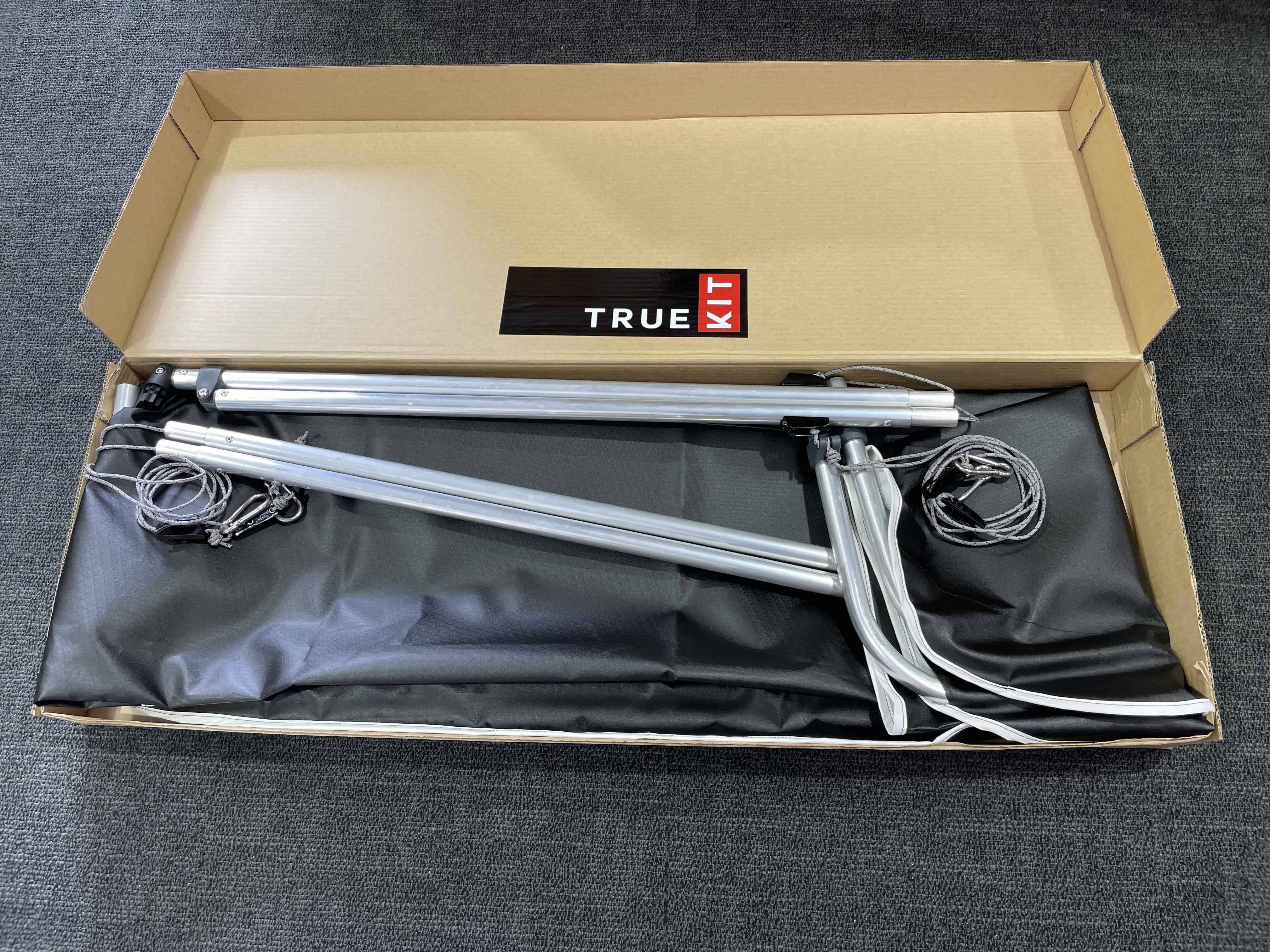 True Kit bimini sun shades pack down into a small package