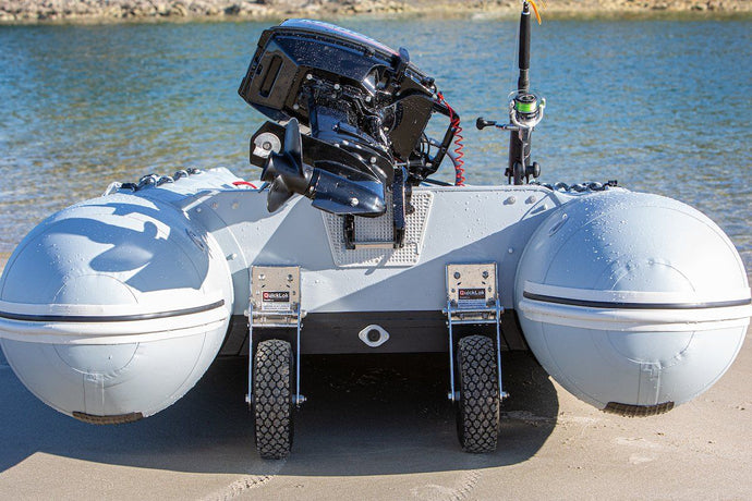 QuickLok Dinghy wheels are made for beaches and boat ramps